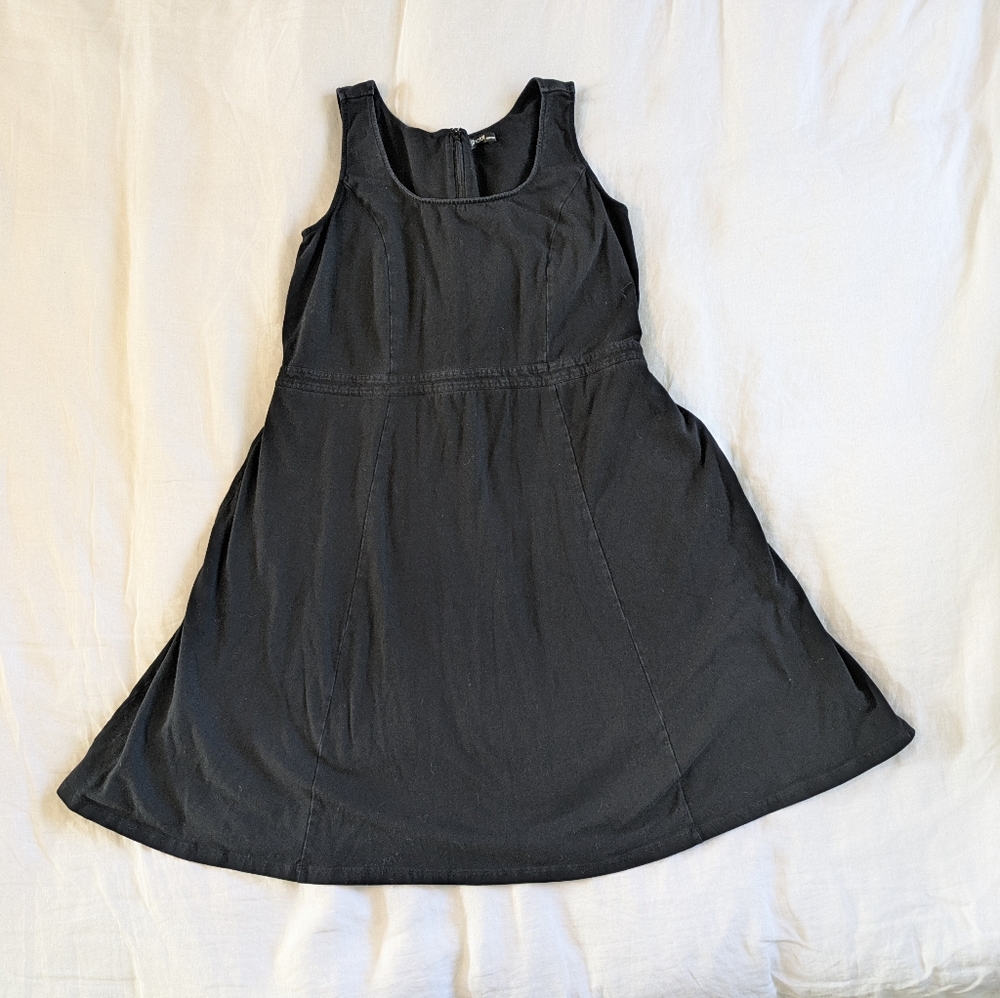 eShakti black cotton blend sleeveless jumper dress LBD